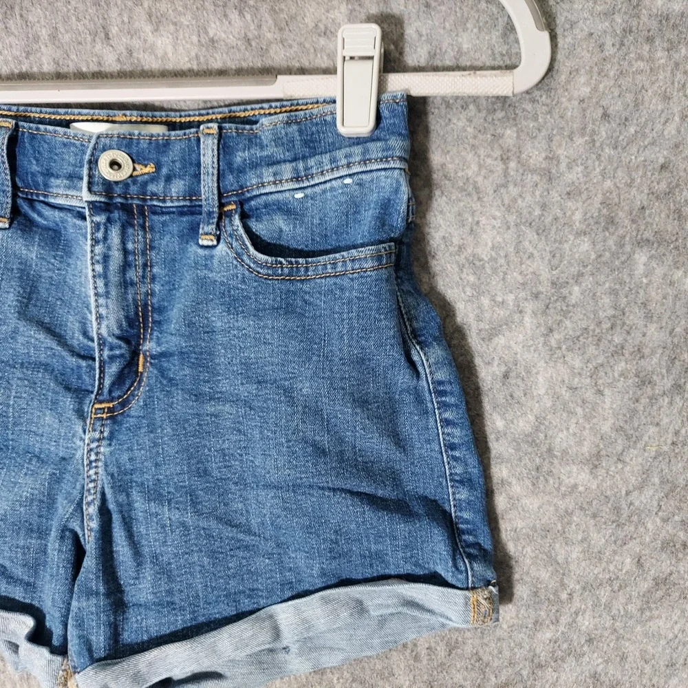 Abercrombie Kids Shorts Girls 11/12 Blue High Rise‎ Mini Mom Short Cuffed Denim